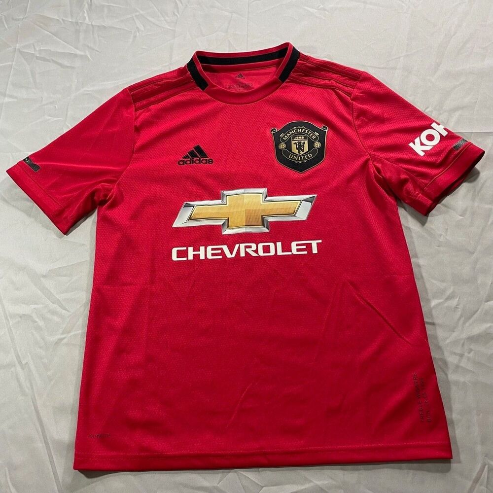 Manchester United Jersey Boys Youth Large Red Soccer Adidas Climalite Shirt